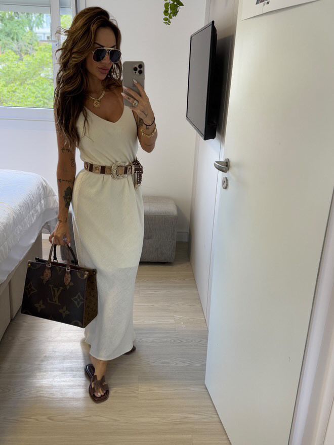 VESTIDO SANTORINI LONGO OFF WHITE