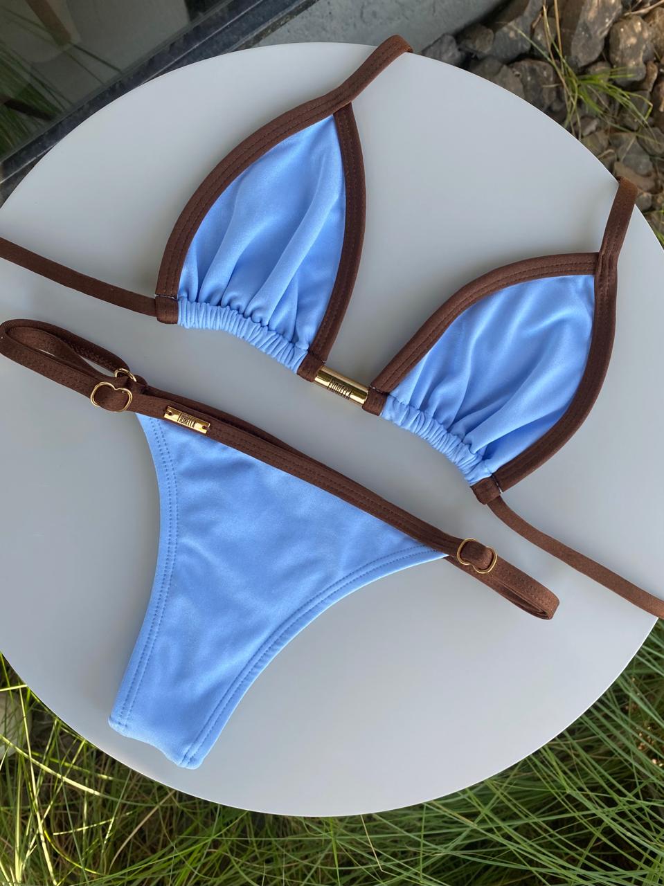 BIQUÍNI ANITTA AZUL CANDY/MARROM