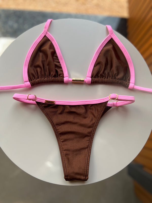 BIQUÍNI ANITTA MARROM / ROSA CANDY