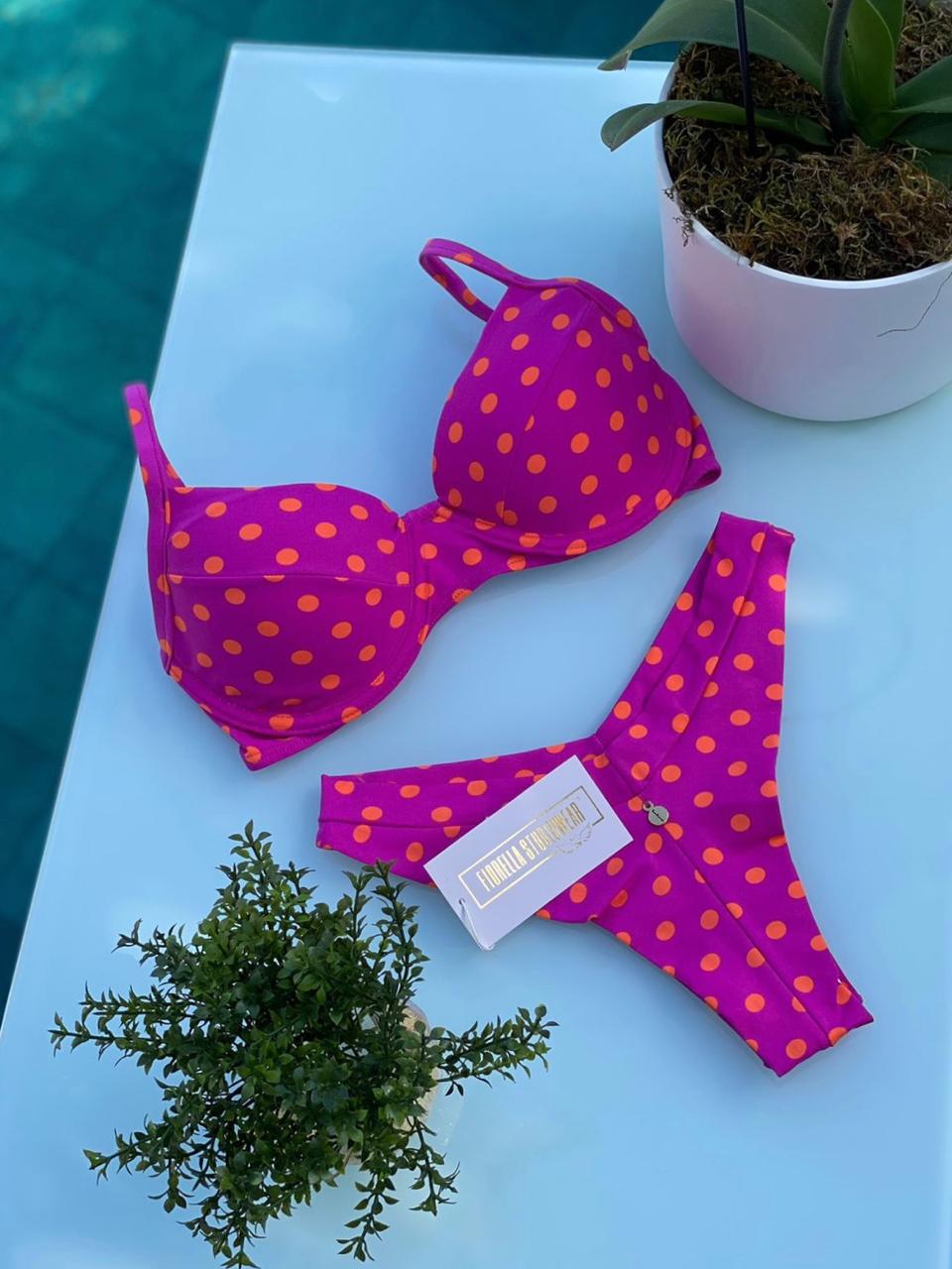 BIQUÍNI MARRY POA ROSA / LARANJA