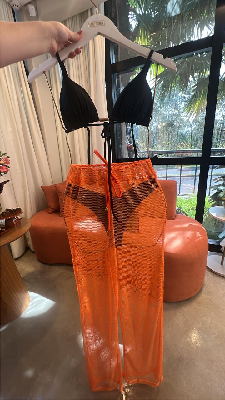 CALÇA SEREIA LUREX LARANJA