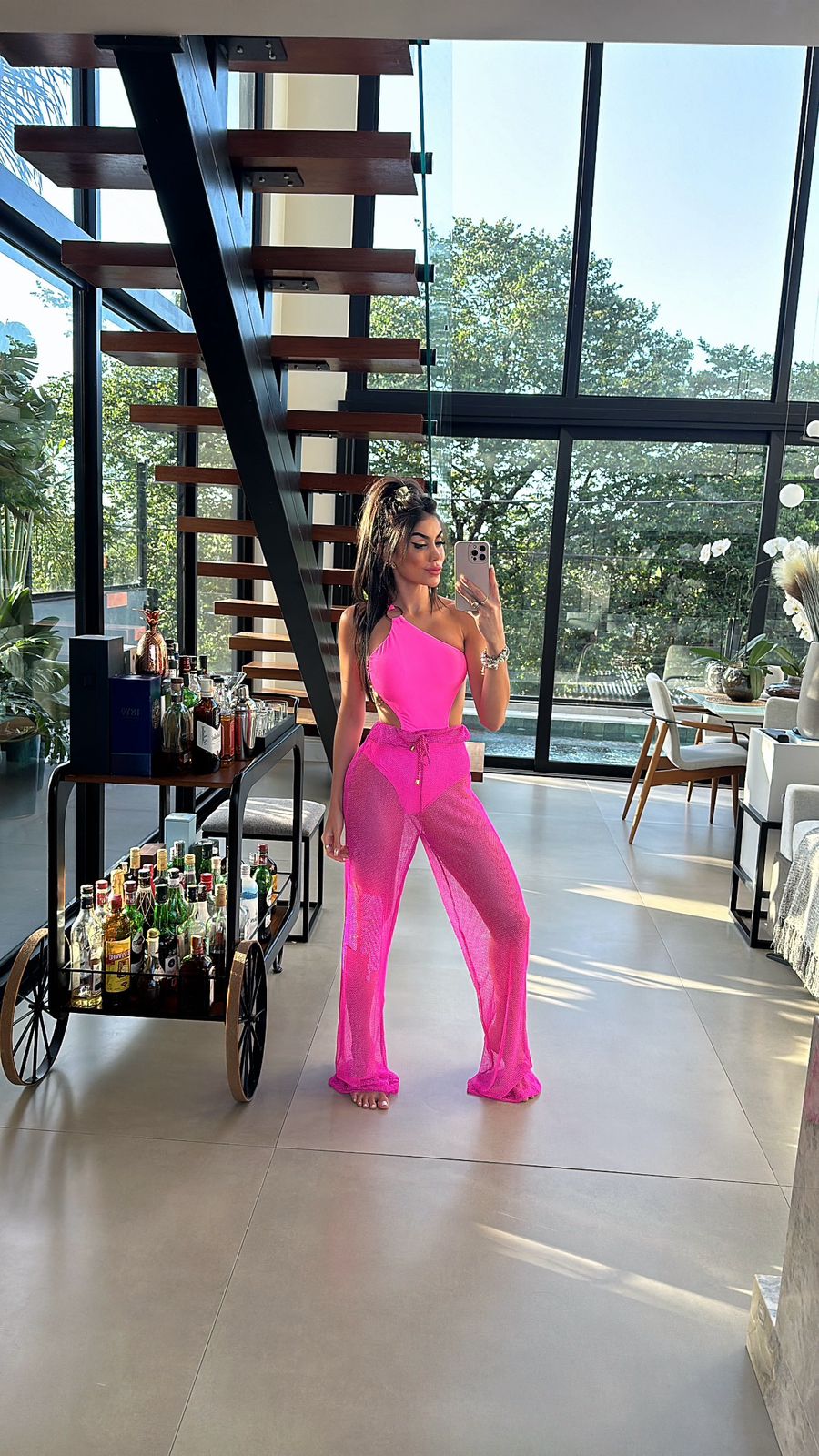 CALÇA SEREIA LUREX PINK