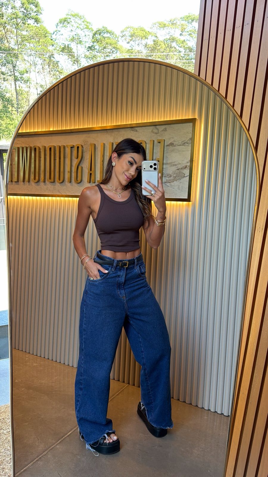 REGATA FIORELLA CROPPED CANELADA MARROM