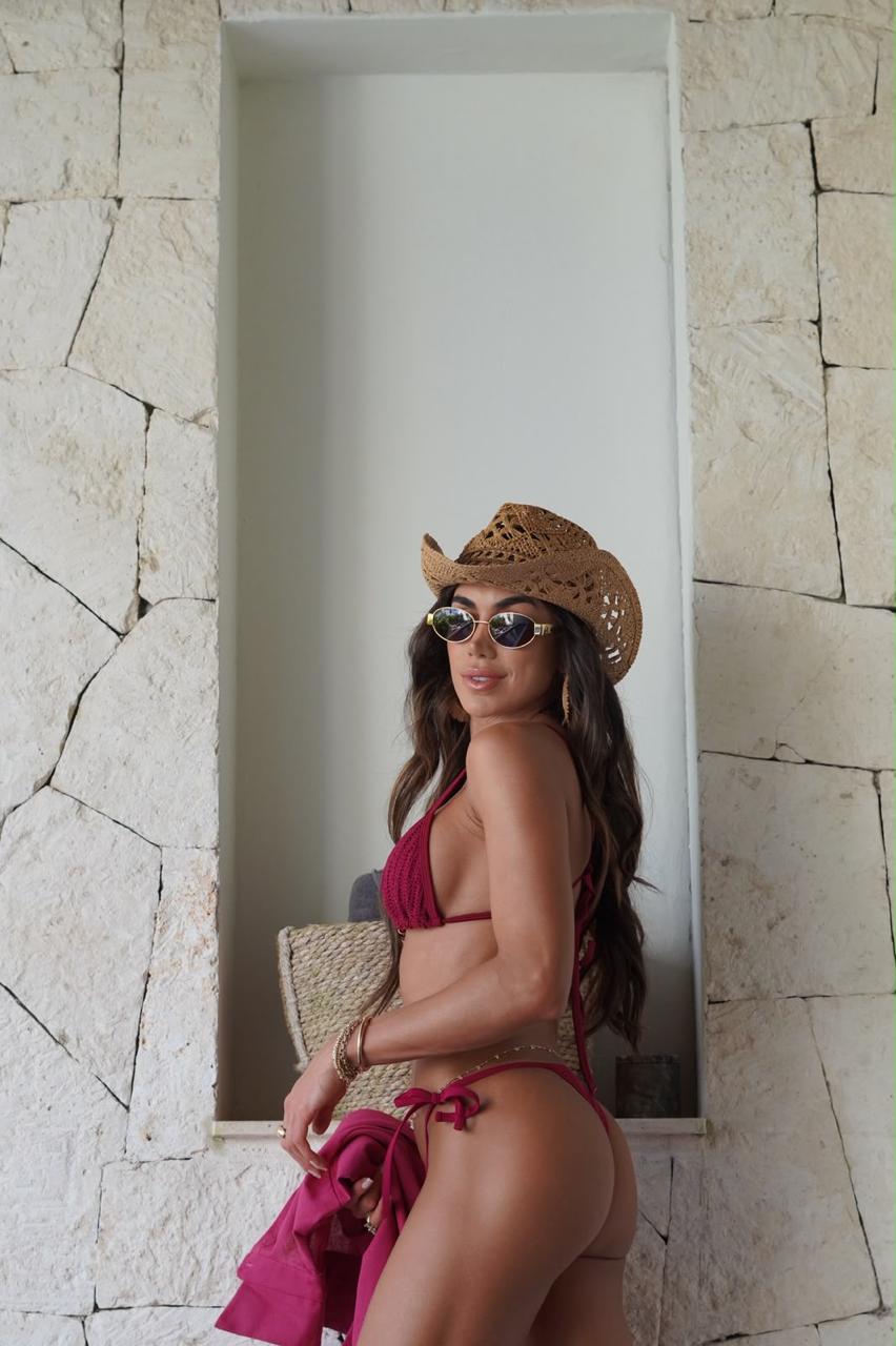 BIQUÍNI ZAYA CROCHÊ TULUM BORDÔ