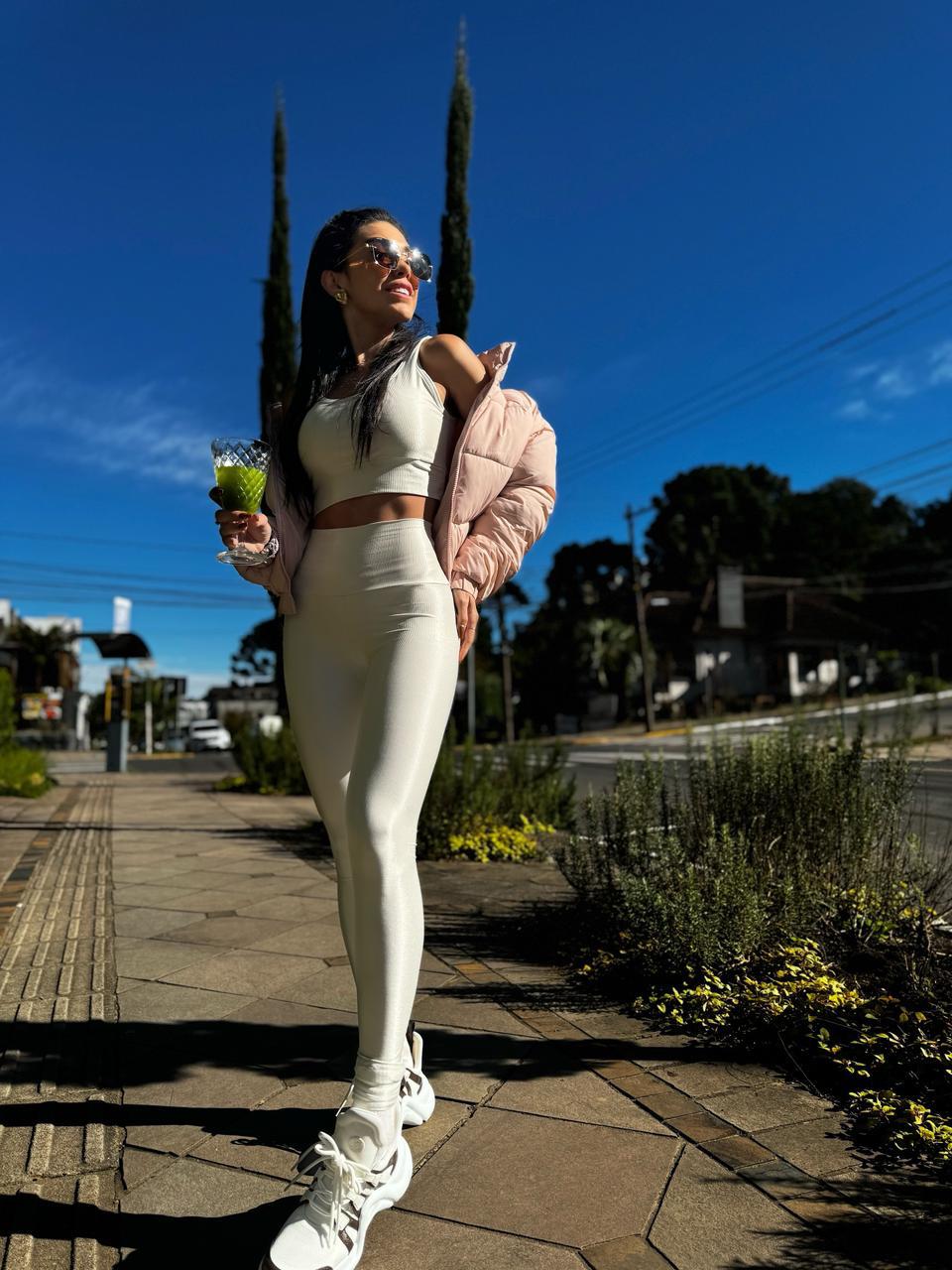 LEGGING FIORELLA MICROCANELADO OFF WHITE