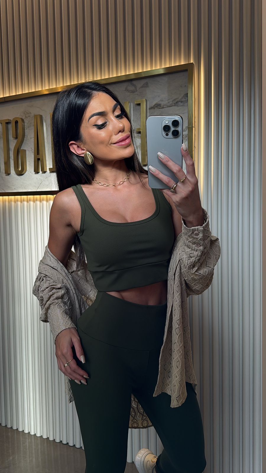 TOP FIORELLA POLIAMIDA VERDE MUSGO