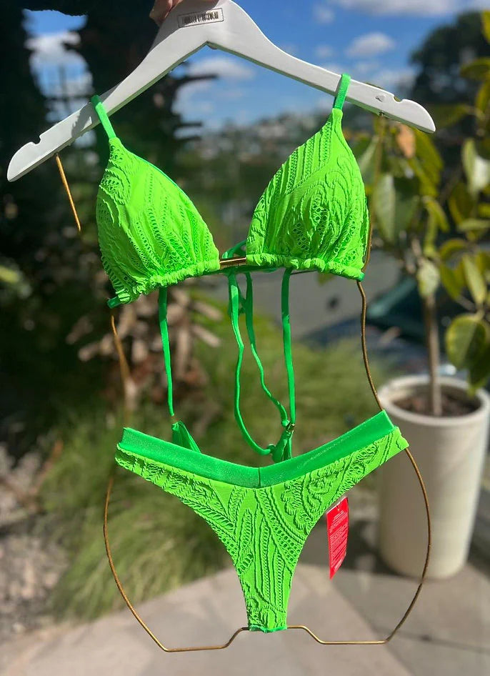 BIQUÍNI GENOVA RENDA VERDE NEON