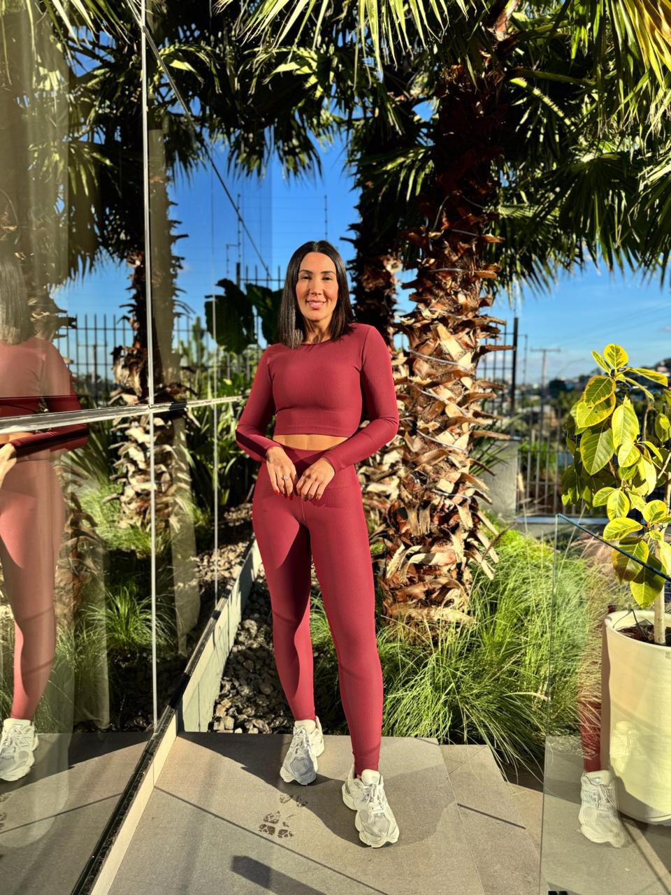 LEGGING FIORELLA CANELADO BORDÔ