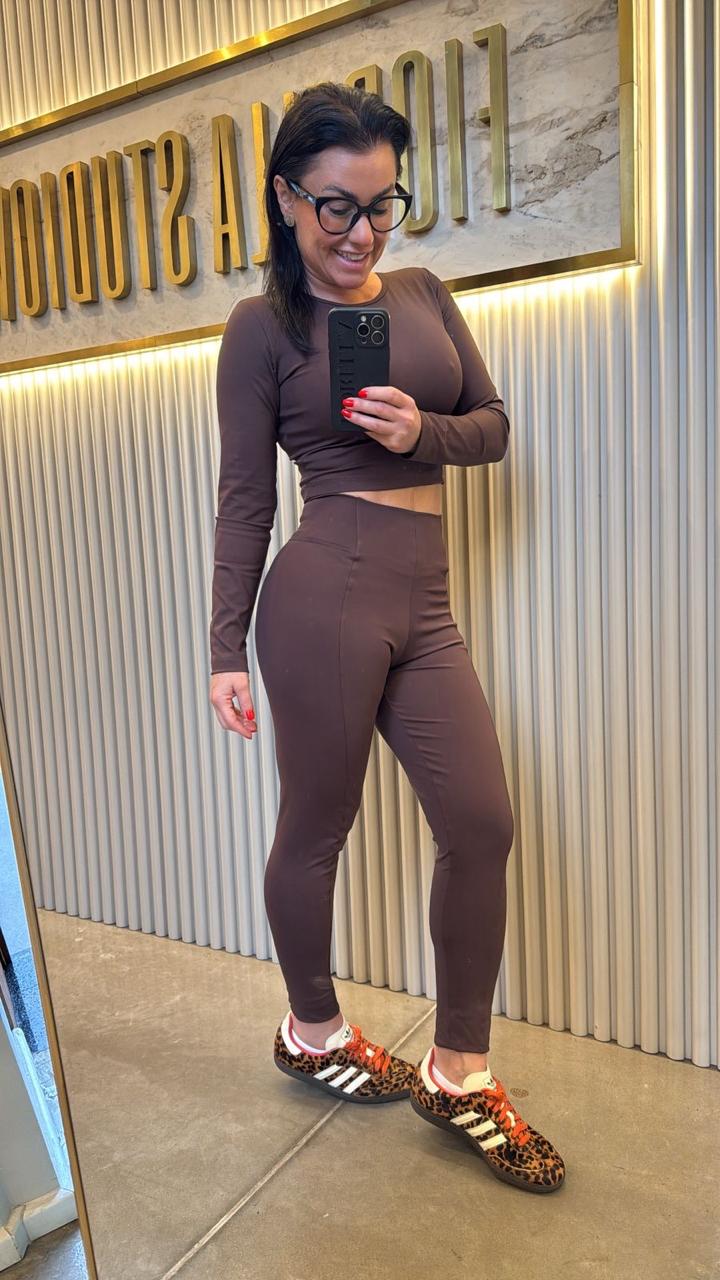 LEGGING VIRGÍNIA MONTARIA POLIAMIDA MARROM
