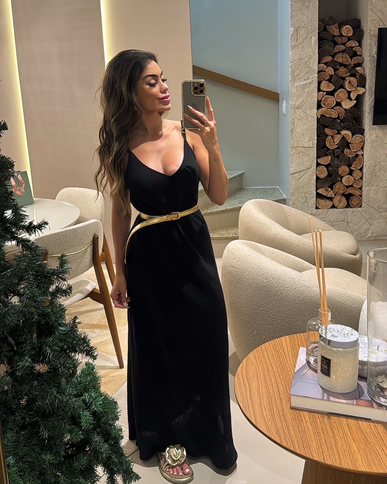 VESTIDO SANTORINI LONGO PRETO