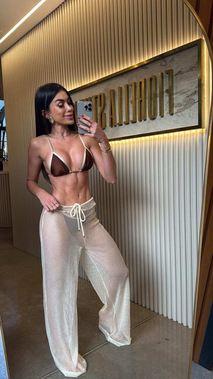 BIQUÍNI ANITTA GLOW MARROM / DOURADO