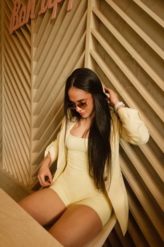 MACAQUINHO SERENA CANELADO AMARELO MANTEGA