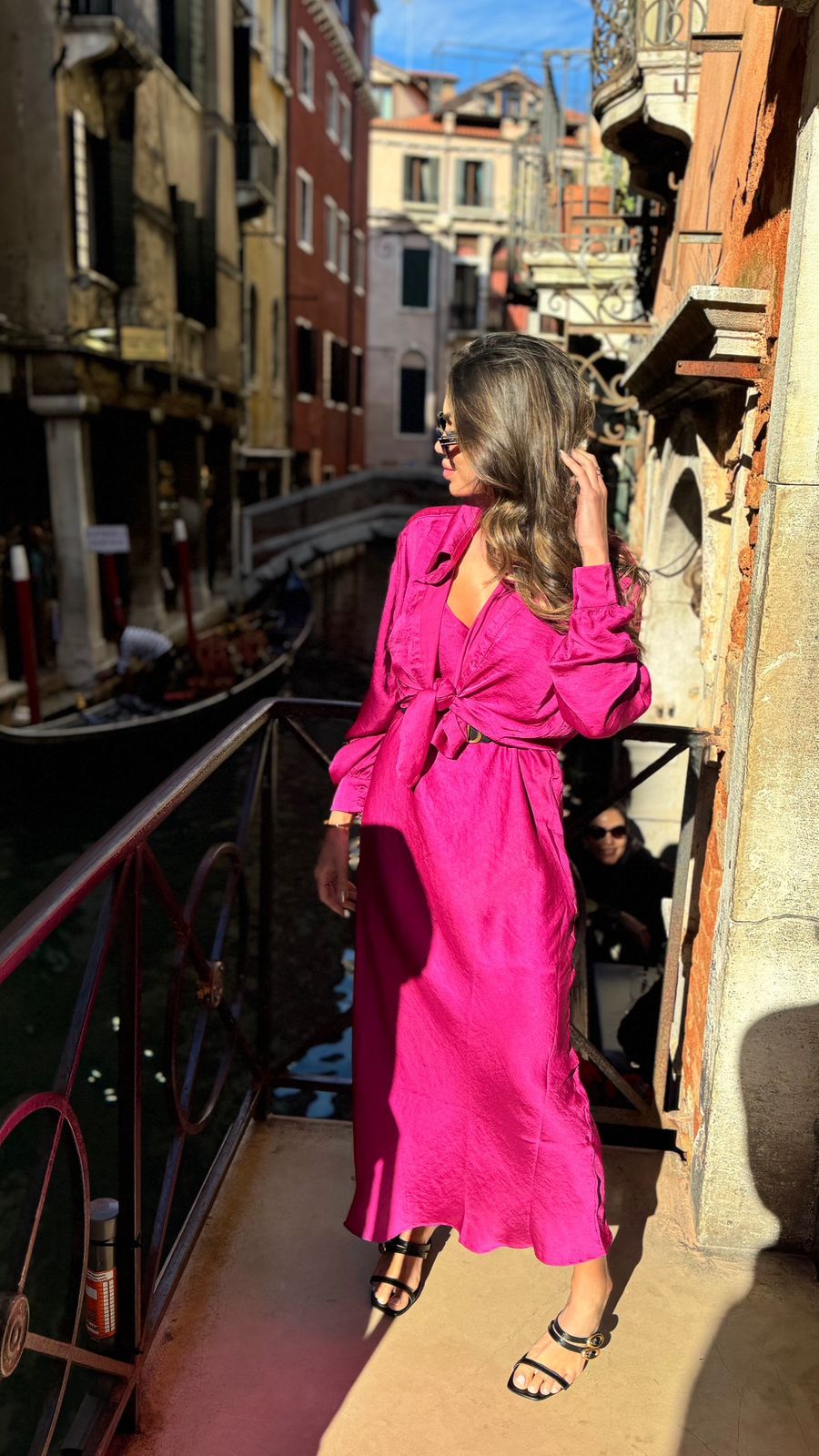 CAMISA SEDA ITALY FUCSIA