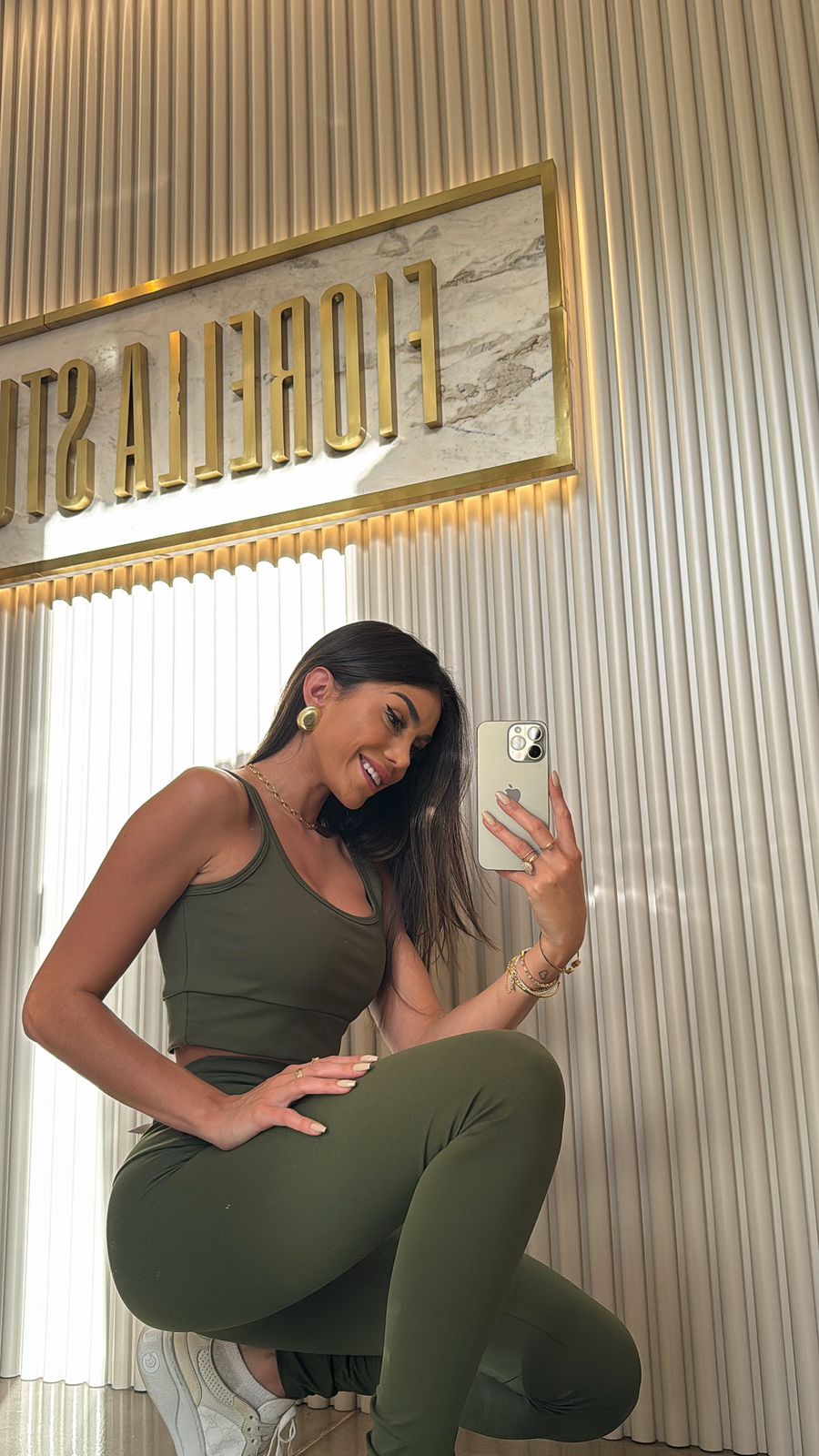 TOP FIORELLA POLIAMIDA VERDE MUSGO