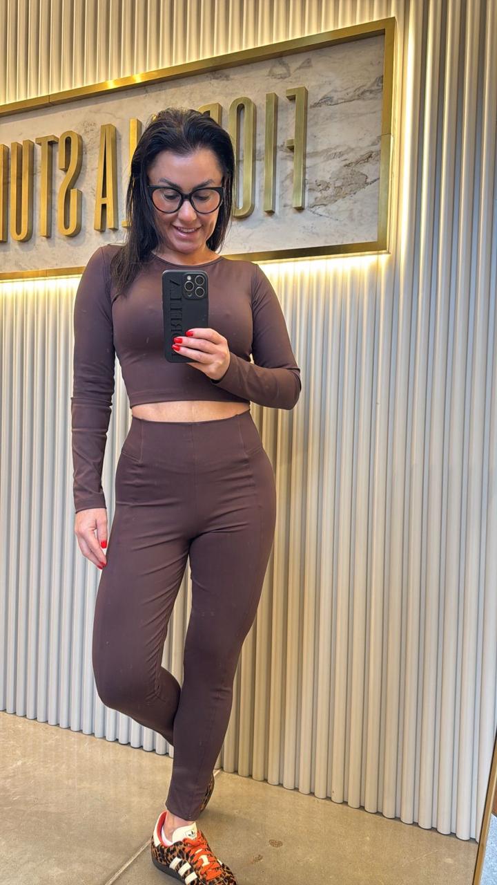 LEGGING VIRGÍNIA MONTARIA POLIAMIDA MARROM