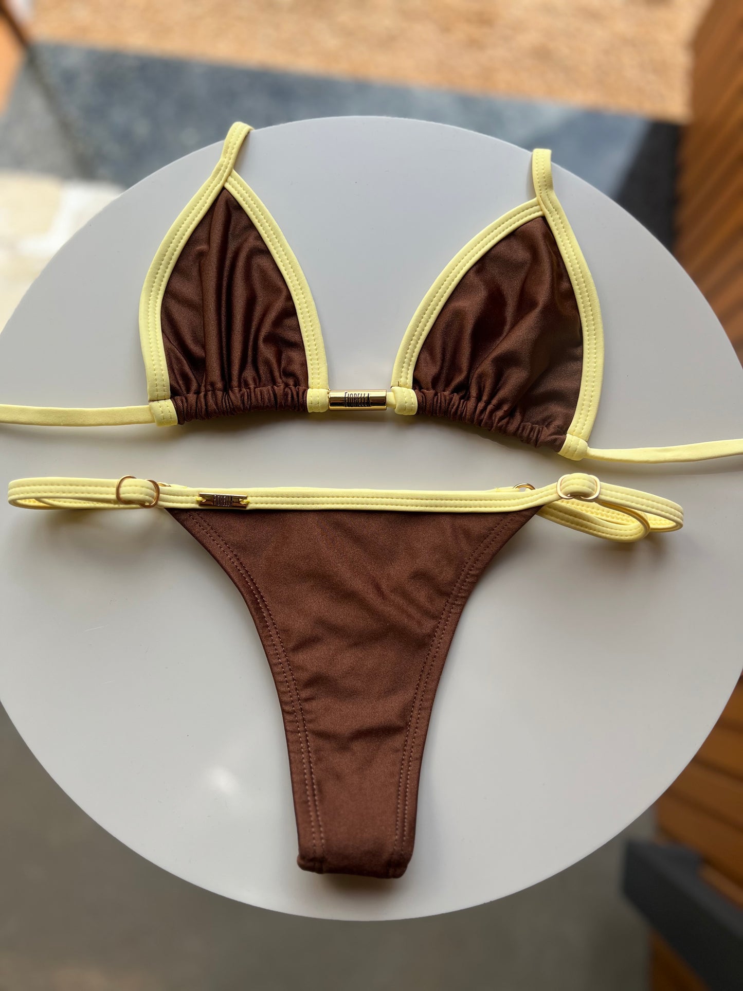BIQUÍNI ANITTA MARROM/ AMARELO MANTEIGA