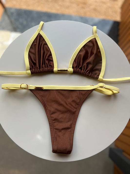 BIQUÍNI ANITTA MARROM/ AMARELO MANTEIGA