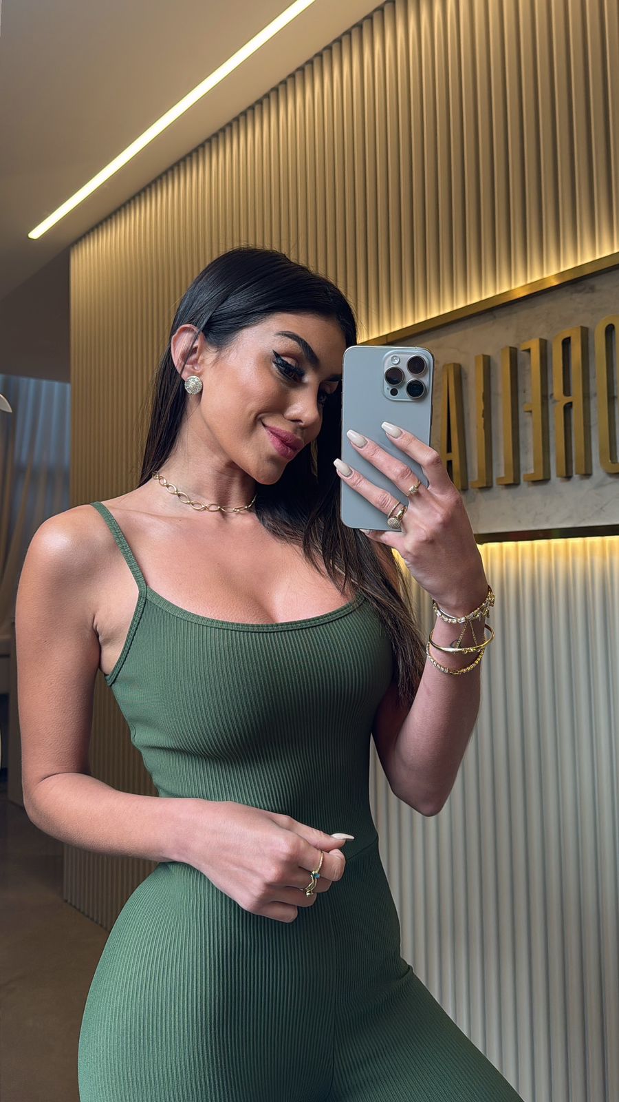 MACACÃO SERENA CANELADO VERDE OLIVA