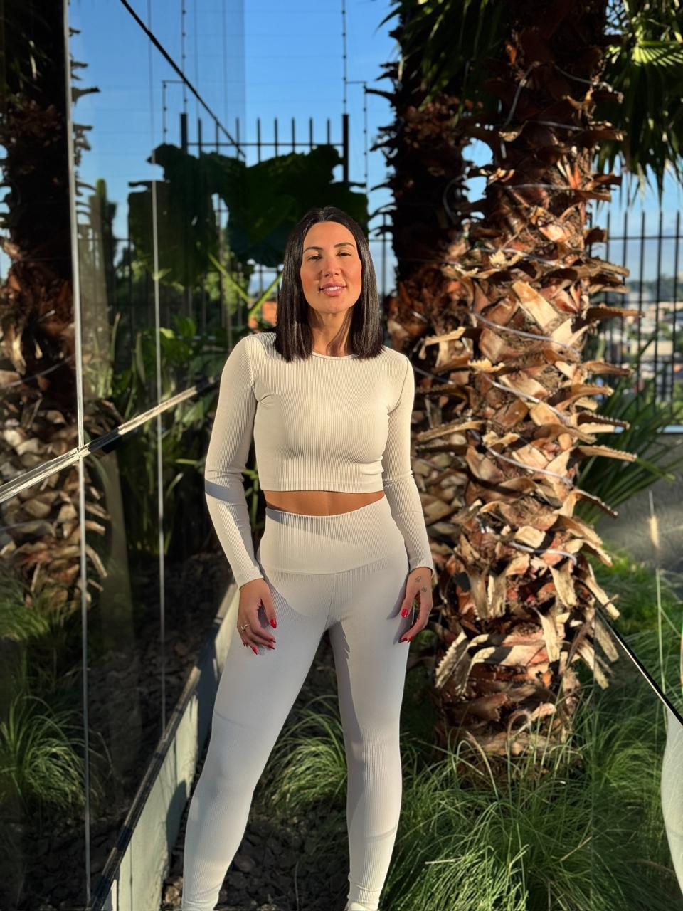 LEGGING FIORELLA CANELADO OFF WHITE I