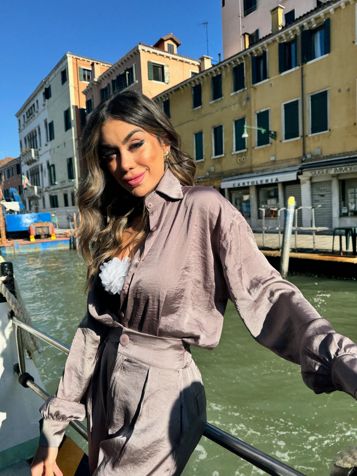 CAMISA SEDA ITALY GRAFITE