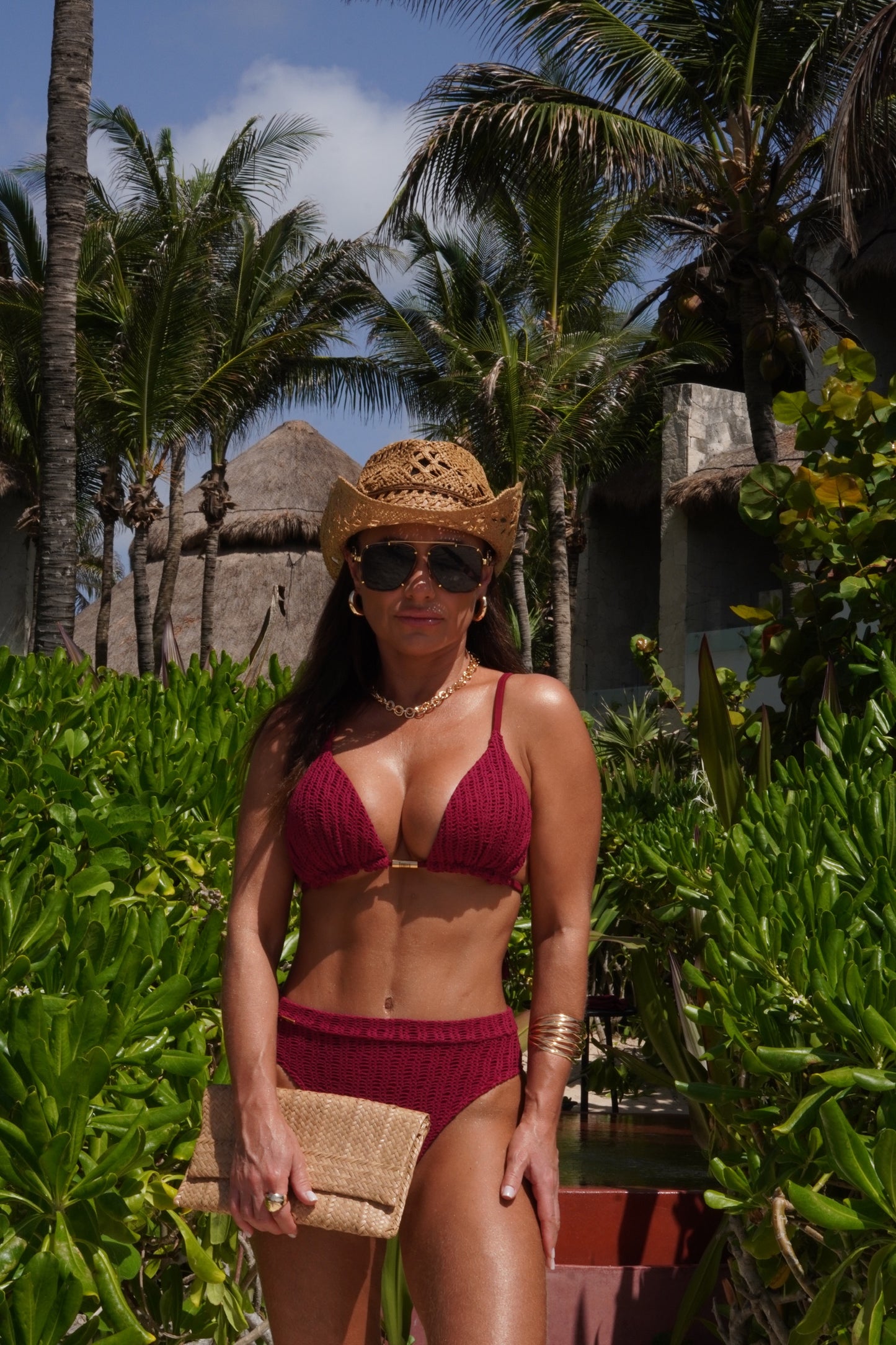 BIQUÍNI TAGO CROCHÊ TULUM BORDÔ
