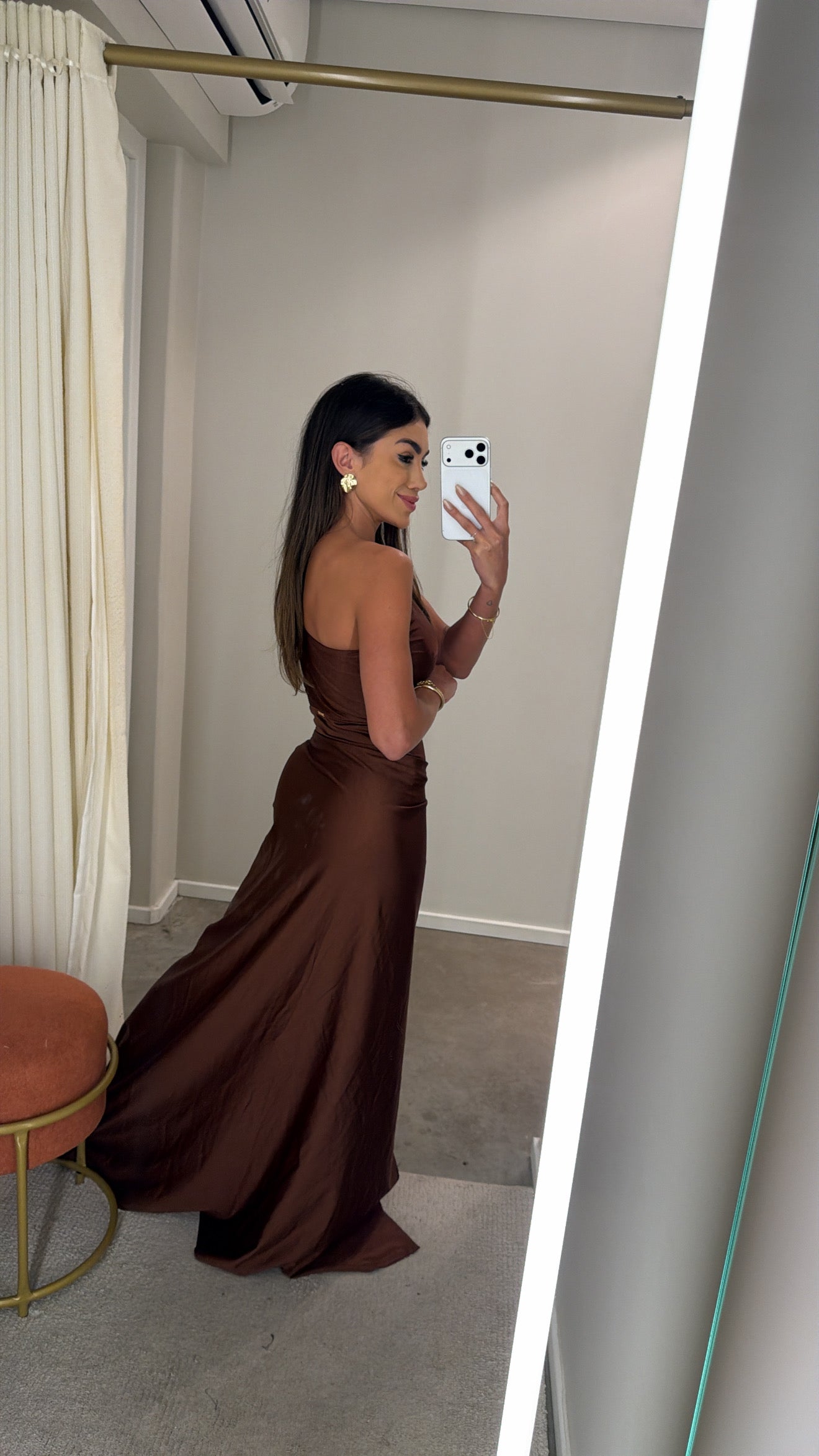 VESTIDO FIORELLA MARROM