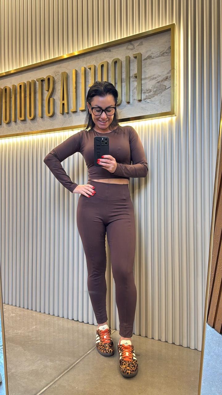 LEGGING VIRGÍNIA MONTARIA POLIAMIDA MARROM