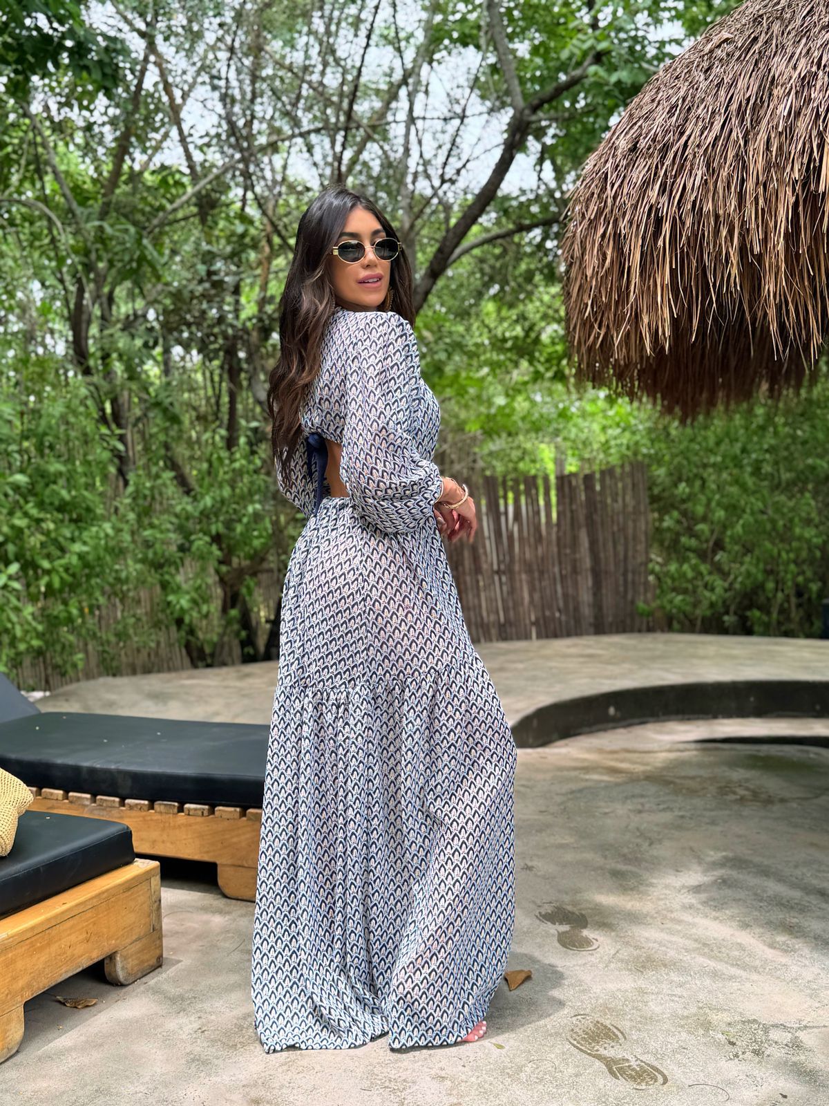 SAÍDA DE PRAIA CHARLOTTE TRICOT CARTAGENA AZUL MARINHO