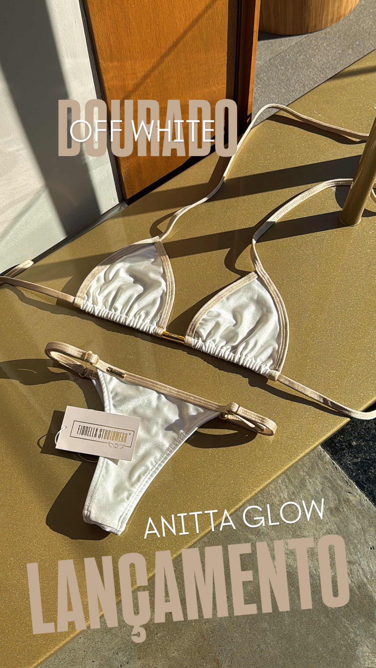 BIQUÍNI ANITTA GLOW OFF WHITE / DOURADO