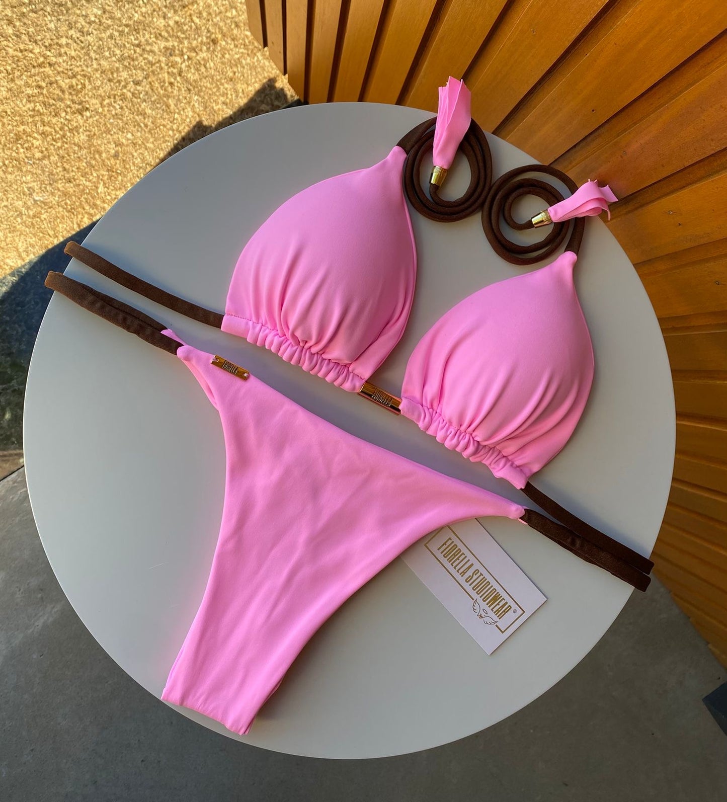 BIQUÍNI ELLOAH ROSA CANDY/ MARROM