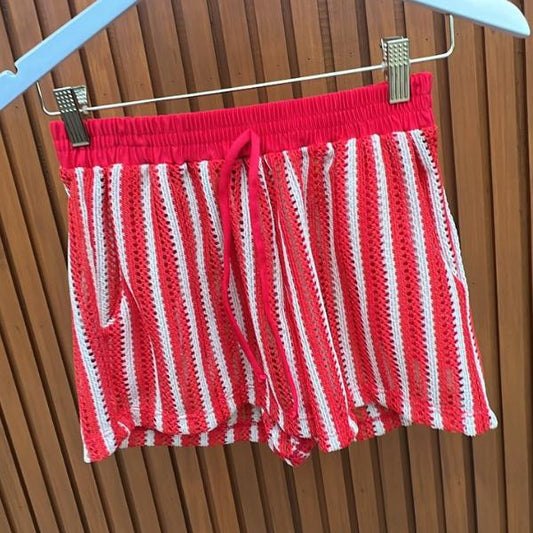 SHORTS TRICOT BALI VERMELHO/NUDE