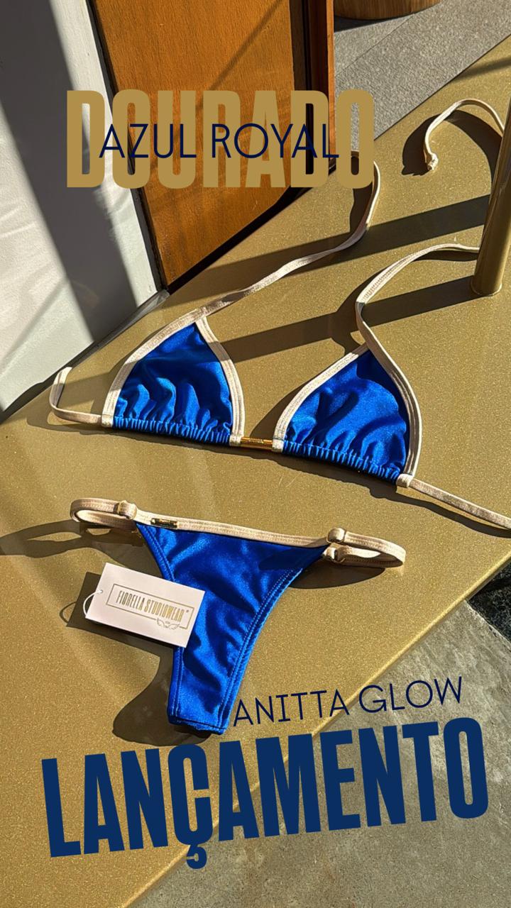 BIQUÍNI ANITTA GLOW AZUL ROYAL / DOURADO