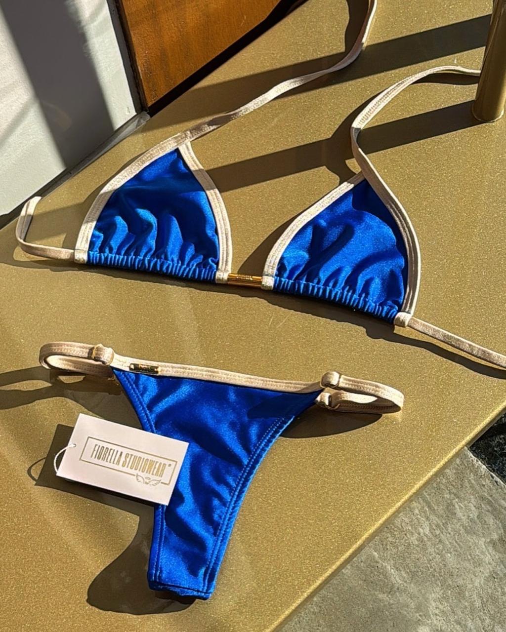 BIQUÍNI ANITTA GLOW AZUL ROYAL / DOURADO