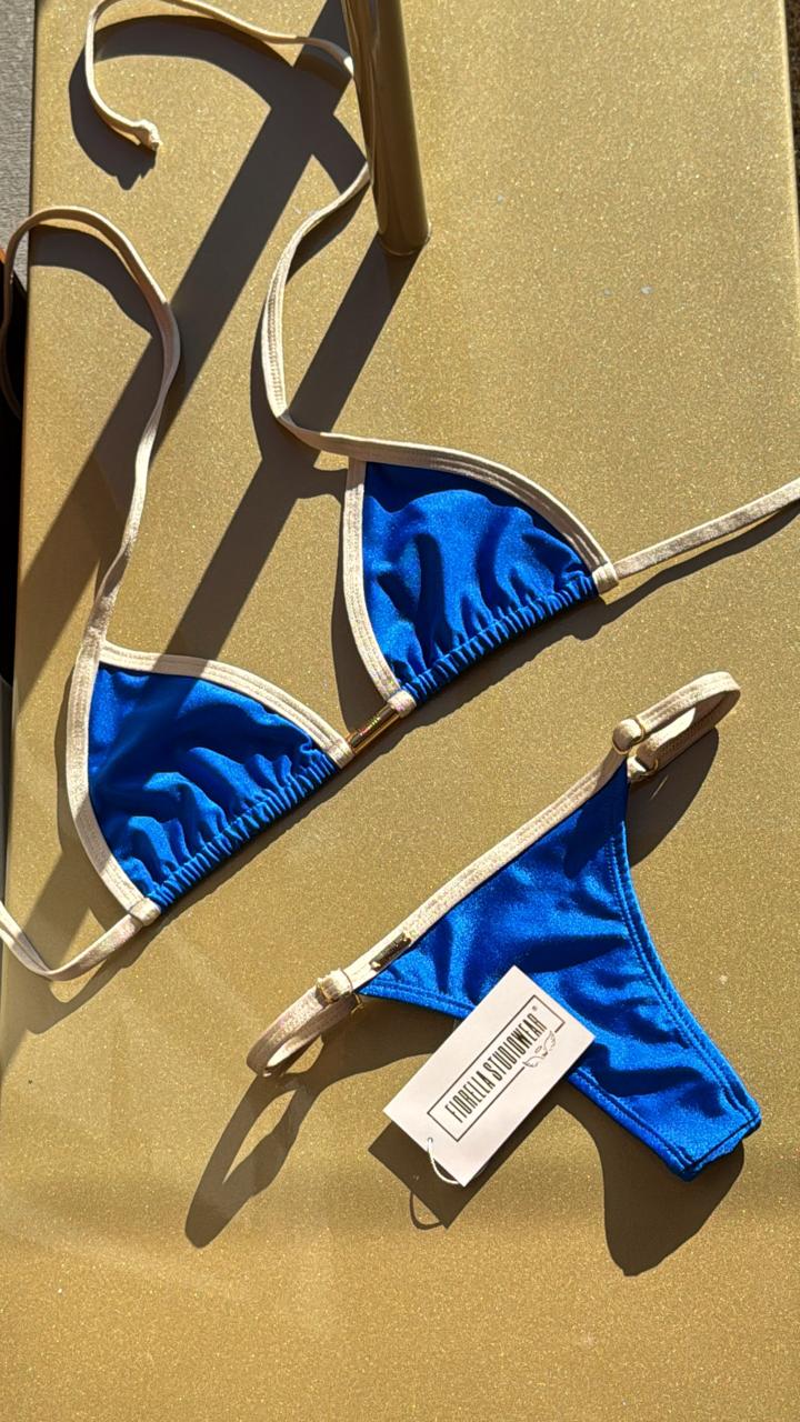 BIQUÍNI ANITTA GLOW AZUL ROYAL / DOURADO