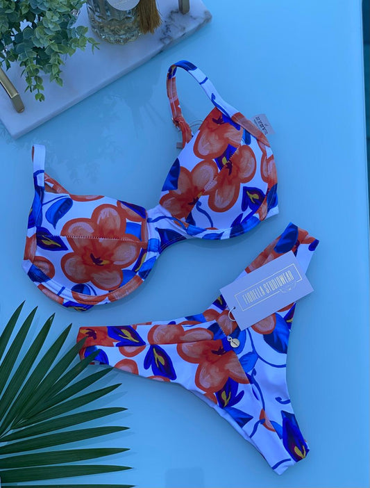 BIQUÍNI MARRY FLORAL BRANCO