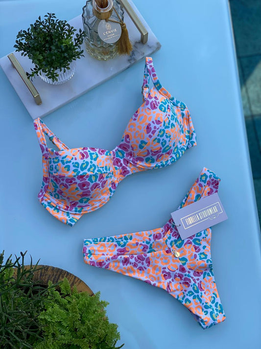 BIQUÍNI MARRY ANIMAL PRINT CANDY COLORS