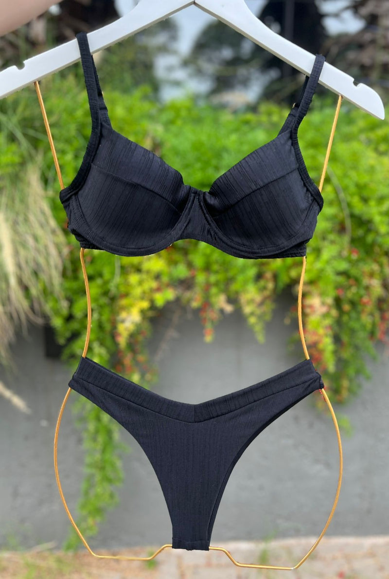 BIQUÍNI MARRY TEXTURIZADO PRETO