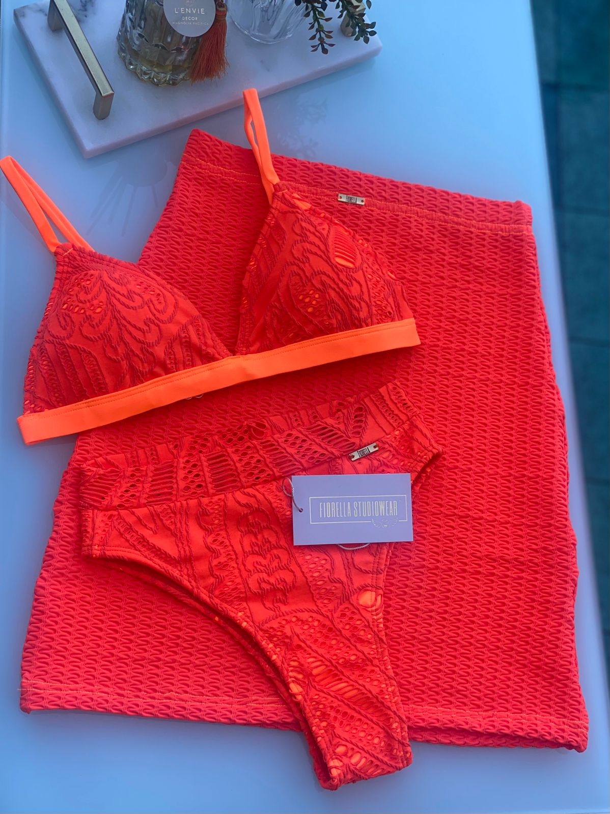 BIQUÍNI SANTIN RENDA LARANJA NEON