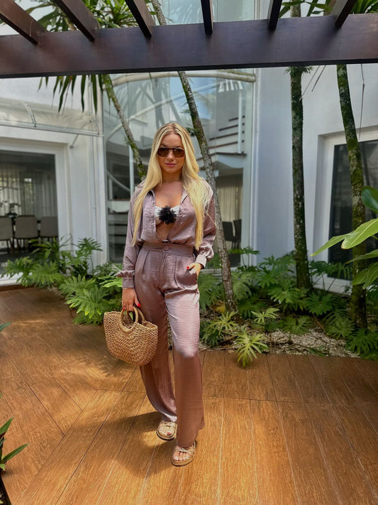 CALÇA SEDA ITALY GRAFITE