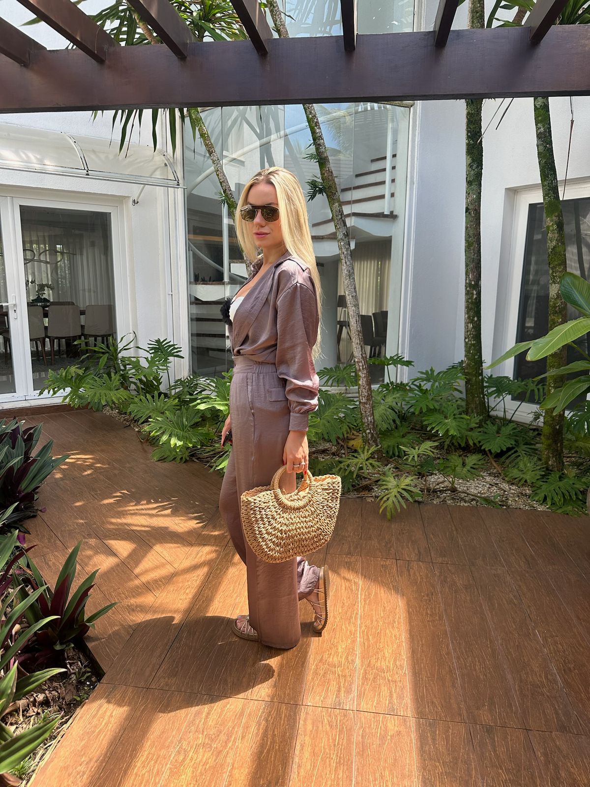 CALÇA SEDA ITALY GRAFITE