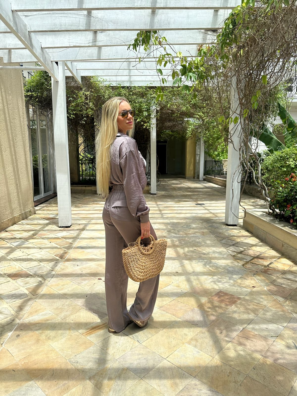 CALÇA SEDA ITALY GRAFITE