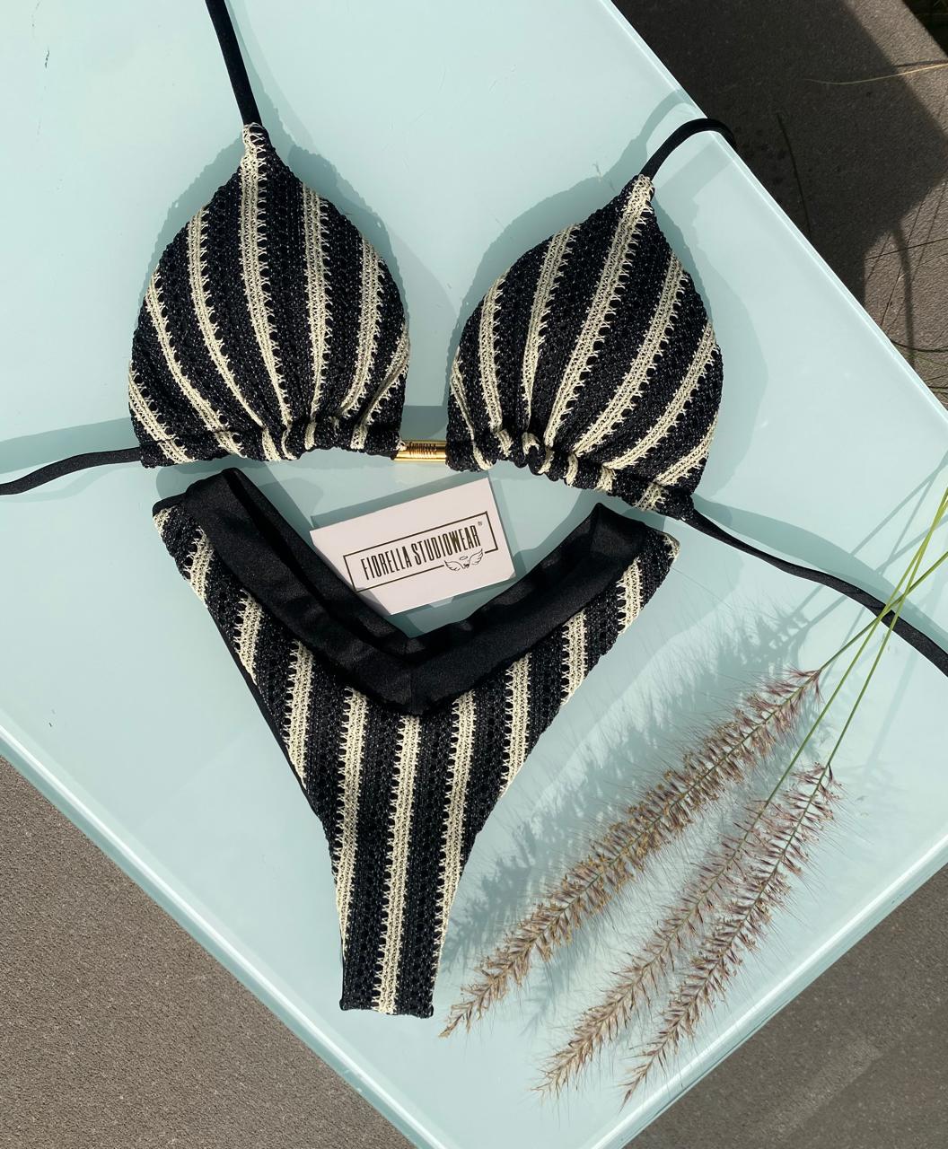 BIQUÍNI GENOVA TRICOT BALI PRETO/NUDE