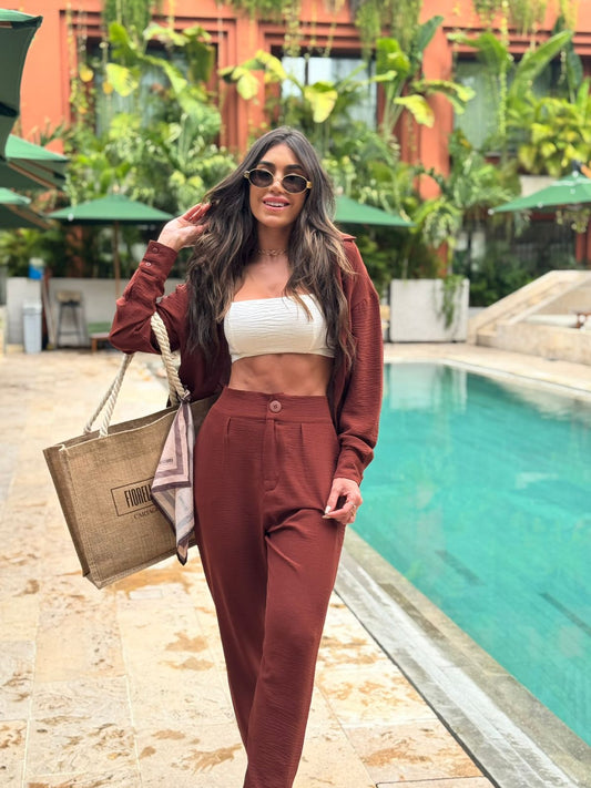 CAMISA FLORENZA TERRACOTA