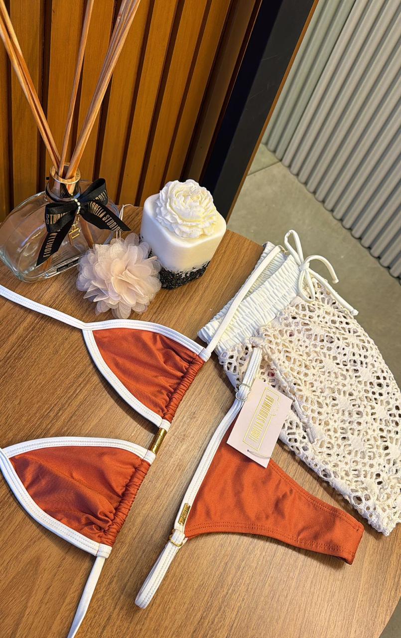 BIQUÍNI ANITTA GLOW COBRE / OFF WHITE