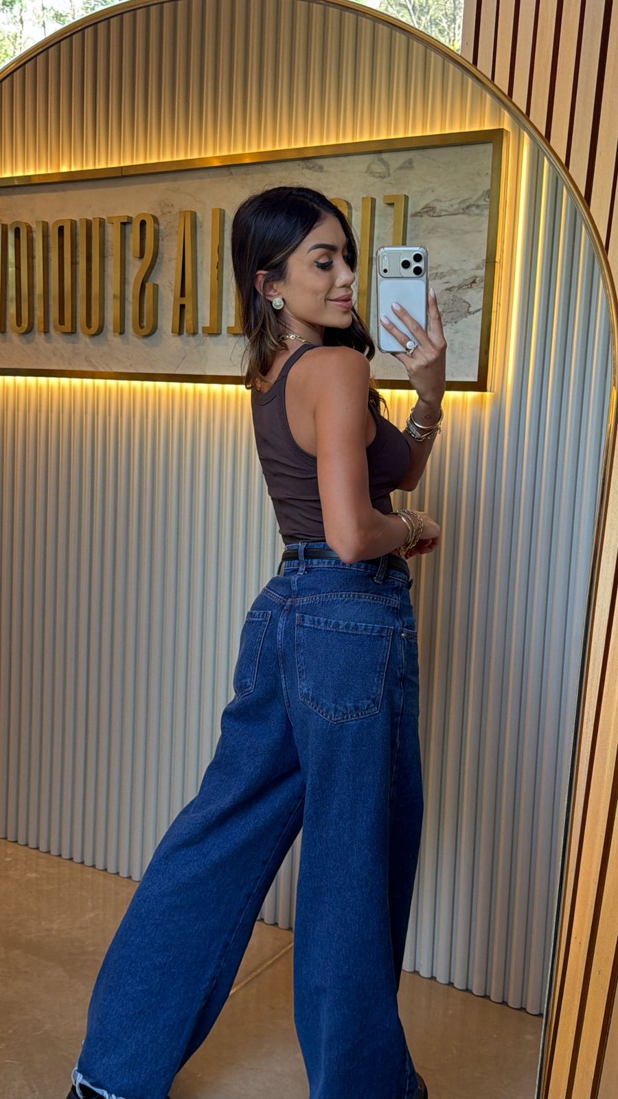 REGATA FIORELLA CROPPED CANELADA MARROM