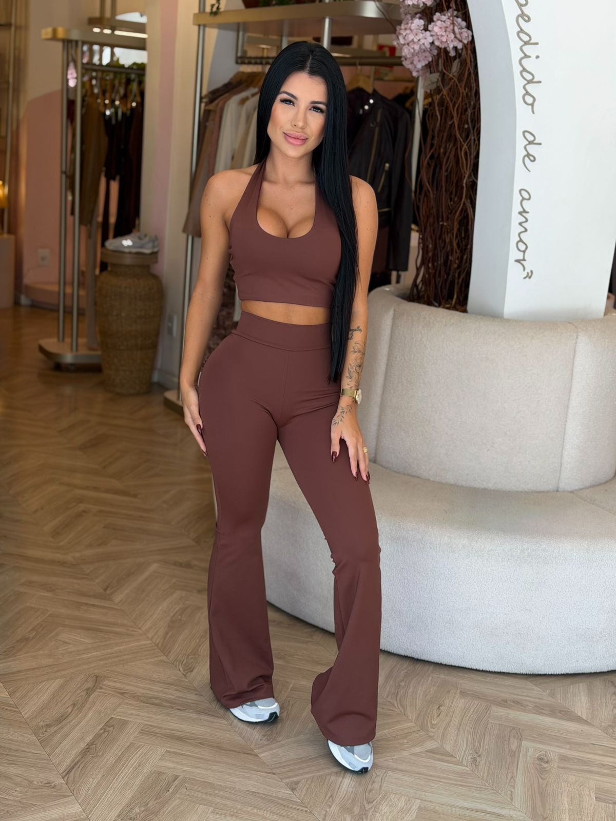 LEGGING MALU FLARE MARROM
