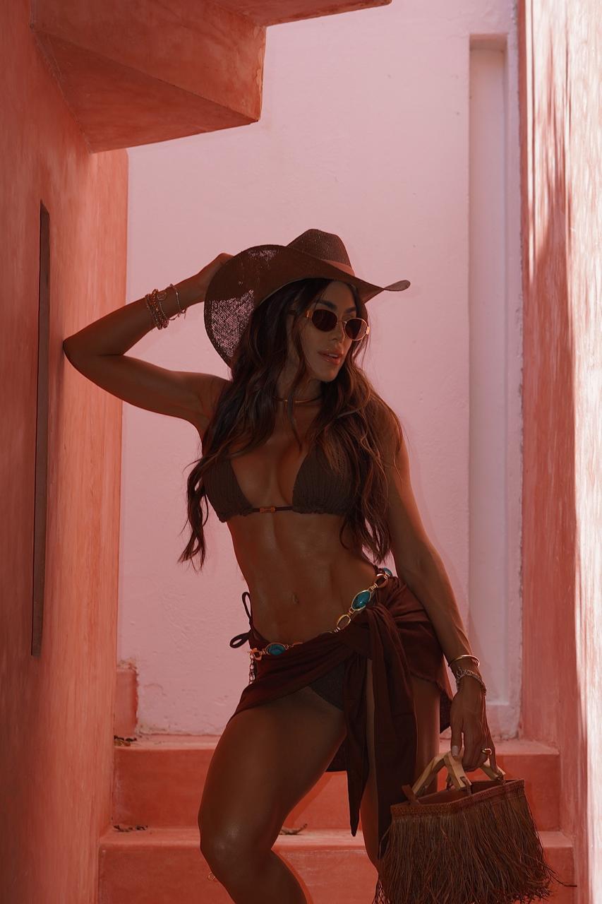 BIQUÍNI ELLOAH CROCHÊ TULUM MARROM