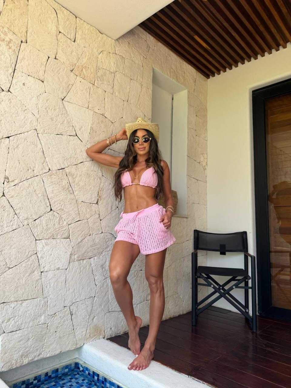 BIQUÍNI ELLOAH CROCHÊ TULUM ROSA CANDY