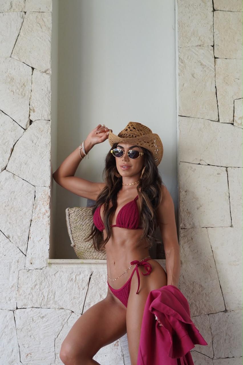 BIQUÍNI ZAYA CROCHÊ TULUM BORDÔ