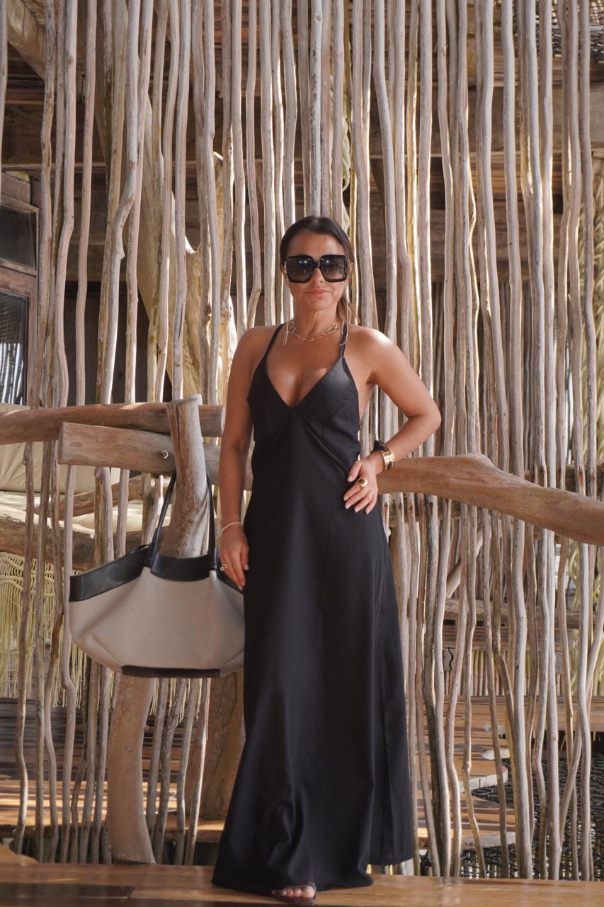 VESTIDO LINHO LUNA PRETO